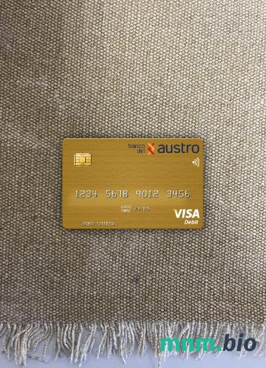 Ecuador Banco del Austro visa obciążyć card wygląd fotograficzny skan PSD + zdjęcie